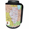 3dRose Lens Art by Florene - Topo Maps, Flags of States - Image of Topographic Map of Illinois n State Flag - Can Cooler Bottle Wrap (cc_291402)