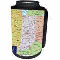 3dRose Lens Art by Florene - Topo Maps, Flags of States - Image of Topographic Map of Indiana and State Flag - Can Cooler Bottle Wrap (cc_291403)