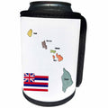 3dRose Lens Art by Florene - Topo Maps, Flags of States - Image of Hawaiian Islands Map In Color With Flag - Can Cooler Bottle Wrap (cc_291405)