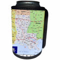 3dRose Lens Art by Florene - Topo Maps, Flags of States - Image of Louisiana Topographic Map With State Flag - Can Cooler Bottle Wrap (cc_291408)