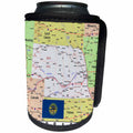 3dRose Lens Art by Florene - Topo Maps, Flags of States - Image of Topographic Map of Nebraska With Flag - Can Cooler Bottle Wrap (cc_291417)