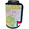 3dRose Lens Art by Florene - Topo Maps, Flags of States - Image of Topographic Map of North Carolina n Flag - Can Cooler Bottle Wrap (cc_291418)