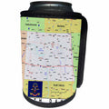 3dRose Lens Art by Florene - Topo Maps, Flags of States - Image of Topographic Map of North Dakota And Flag - Can Cooler Bottle Wrap (cc_291419)