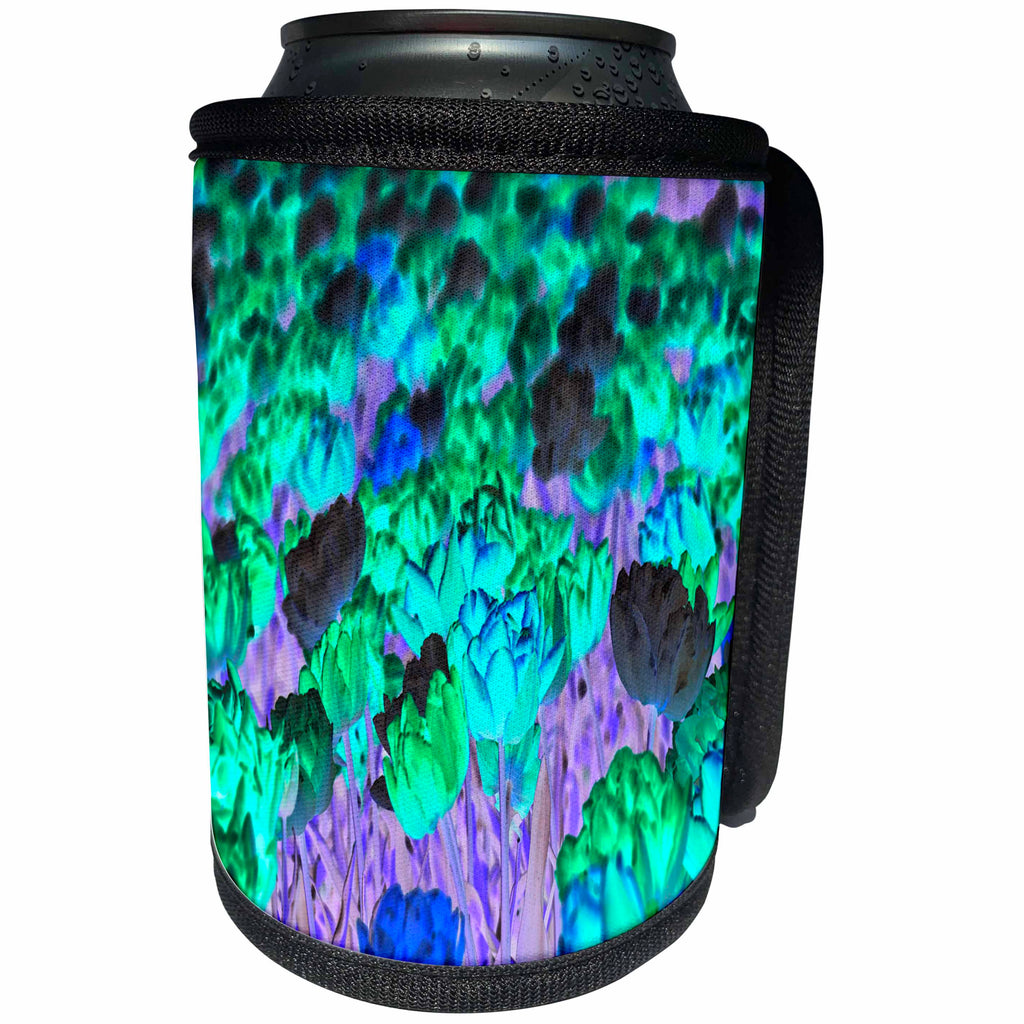 3dRose Yves Creations Florals and Bouquets - Vivid Iridescent Flowers - Can Cooler Bottle Wrap (cc_29142)