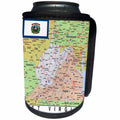 3dRose Lens Art by Florene - Topo Maps, Flags of States - Image of West Virginia Topographic Map With Flag - Can Cooler Bottle Wrap (cc_291432)