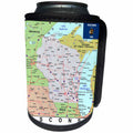 3dRose Lens Art by Florene - Topo Maps, Flags of States - Image of Wisconsin Topographic Map With Flag - Can Cooler Bottle Wrap (cc_291433)