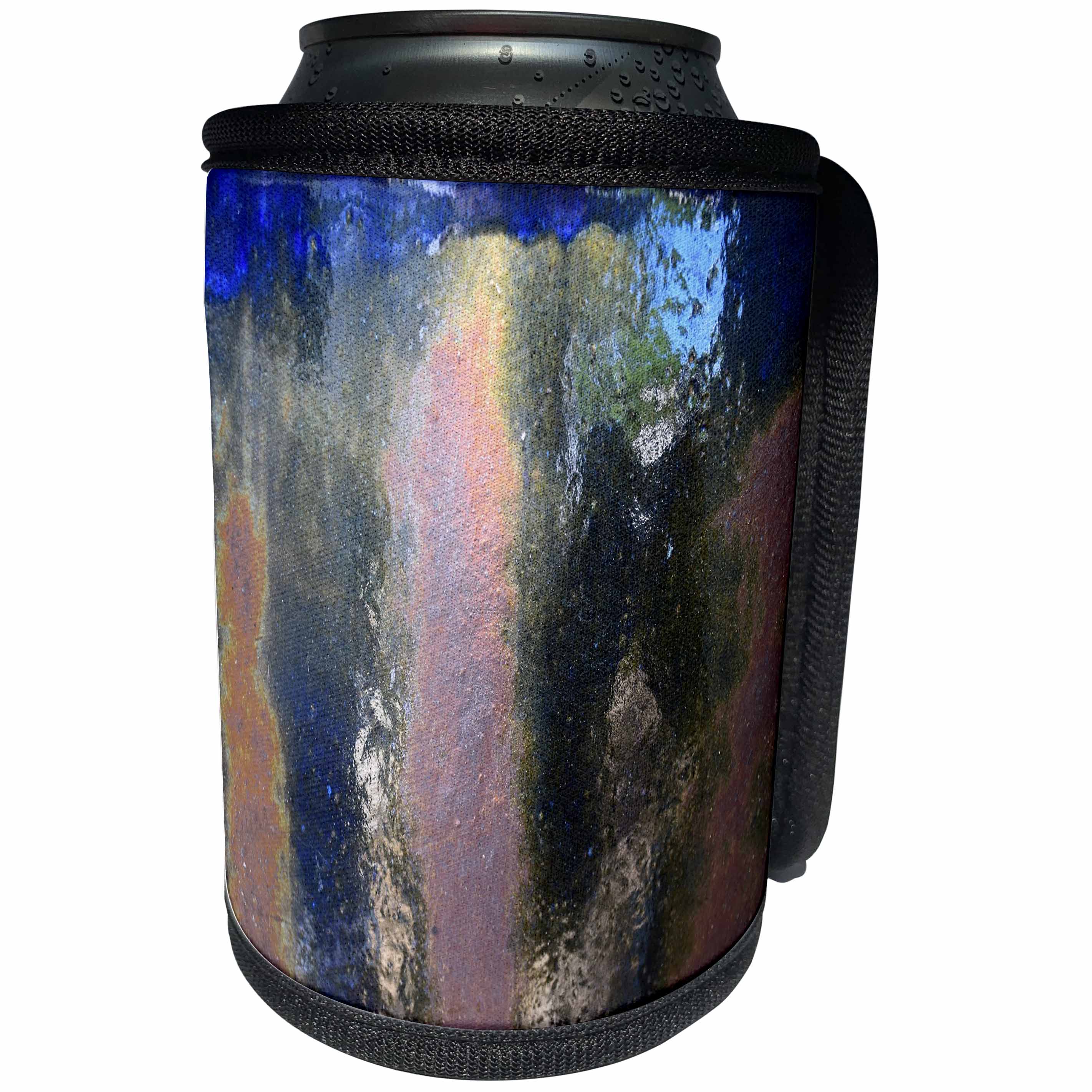 3dRose Lens Art by Florene - Pottery Abstracts - Image of Blue Green And Pink Shiny Pottery Macro Photo - Can Cooler Bottle Wrap (cc_291453)