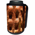3dRose Lens Art by Florene - Pottery Abstracts - Image of Rusty Orange Pottery With Deep Holes Pattern - Can Cooler Bottle Wrap (cc_291454)