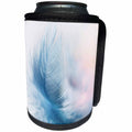 3dRose Lens Art by Florene - Décor Three - Image of A Big Blue Boho Feather in Closeup - Can Cooler Bottle Wrap (cc_291474)