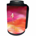 3dRose Lens Art by Florene - Décor Three - Image of Flamingo On Dreamy Pink Orange Sky And Sea - Can Cooler Bottle Wrap (cc_291478)