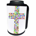 3dRose Lens Art by Florene - Décor Three - Image of Large Cross Filled With Hearts - Can Cooler Bottle Wrap (cc_291482)