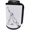 3dRose Art By Mandy Joy - Simplicity - A simple black and white tattoo style painting of a girl doing yoga. - Can Cooler Bottle Wrap (cc_291500)