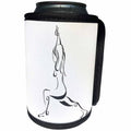 3dRose Art By Mandy Joy - Simplicity - A simple black and white painting of a girl doing yoga. - Can Cooler Bottle Wrap (cc_291503)