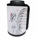 3dRose Art By Mandy Joy - Stripes - A black and white striped painting of a girl with butterfly wings. - Can Cooler Bottle Wrap (cc_291509)
