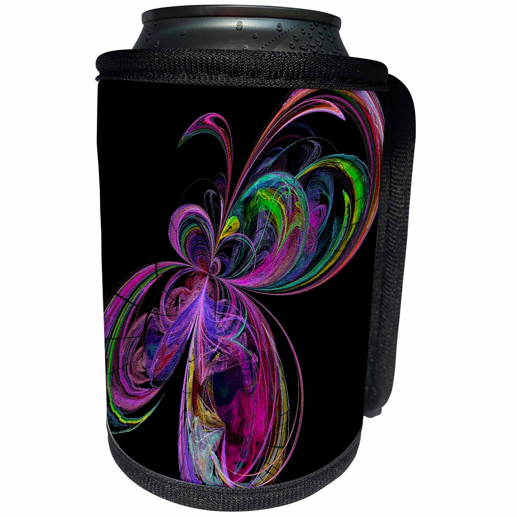3dRose Yves Creations Vintage - Psychedelic Vivid Spiral - Can Cooler Bottle Wrap (cc_29151)