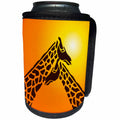 3dRose Russ Billington Designs - Two Giraffes under a Setting Sun - Can Cooler Bottle Wrap (cc_291521)