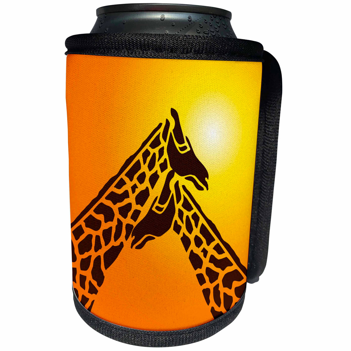 3dRose Russ Billington Designs - Two Giraffes under a Setting Sun - Can Cooler Bottle Wrap (cc_291521)