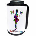 3dRose Russ Billington Designs - Little Ballet Princess with Butterflies in Rainbow Colors - Can Cooler Bottle Wrap (cc_291527)
