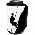 3dRose Russ Billington Designs - Black and White Silhouette of Rock Climber- Mountain Climber - Can Cooler Bottle Wrap (cc_291533)