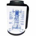 3dRose Russ Billington Designs - Vintage Model T Maintenance Diagram - Can Cooler Bottle Wrap (cc_291540)