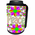 3dRose Spiritual Awakenings Hippy Sixties - Peace love and flowers is what it was all about a great retro art - Can Cooler Bottle Wrap (cc_291633)