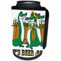 3dRose Spiritual Awakenings Drinking Humor - It is half past beer time and fun alligators ready to party - Can Cooler Bottle Wrap (cc_291636)