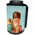 3dRose Andrea Haase Holiday Illustration - Retro Santa With Long Beard Vintage Christmas Illustration - Can Cooler Bottle Wrap (cc_291659)