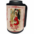 3dRose Andrea Haase Holiday Illustration - Nostalgic Christmas Illustration With Cute Girl In Red Coat - Can Cooler Bottle Wrap (cc_291666)