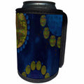 3dRose Yves Creations Vintage - Grungy Navy and Antique Gold Circles - Can Cooler Bottle Wrap (cc_29168)