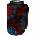 3dRose Yves Creations Vintage - Grungy Rust Brown and Blue Circles - Can Cooler Bottle Wrap (cc_29169)