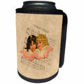 3dRose Andrea Haase Holiday Illustration - Retro Cherubs On Music Sheet Of Traditional Christmas Song - Can Cooler Bottle Wrap (cc_291692)
