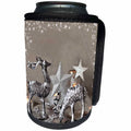 3dRose Andrea Haase Holiday Illustration - Deer With Star Frame Mixed Media Art Xmas Photography Collage - Can Cooler Bottle Wrap (cc_291699)