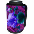 3dRose Yves Creations Lilies Prints - Blue Purple and Blue Green Lily - Can Cooler Bottle Wrap (cc_29174)