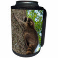 3dRose Cassie Peters Wildlife - Baby Raccoon Climbing Tree - Can Cooler Bottle Wrap (cc_291746)