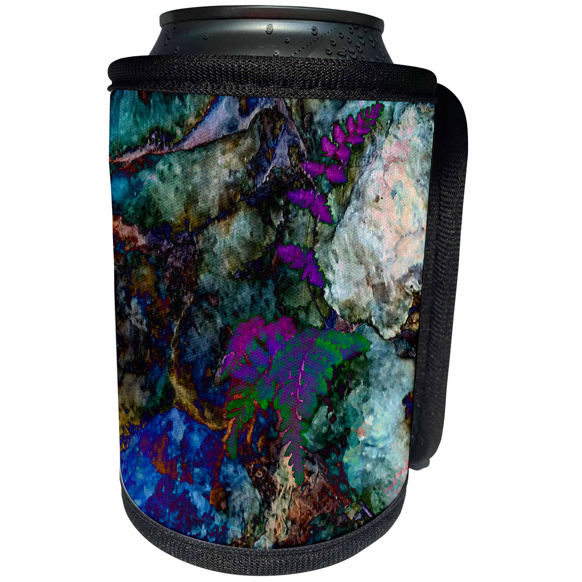 3dRose Cassie Peters Digital Art - Colorful Fern - Can Cooler Bottle Wrap (cc_291751)