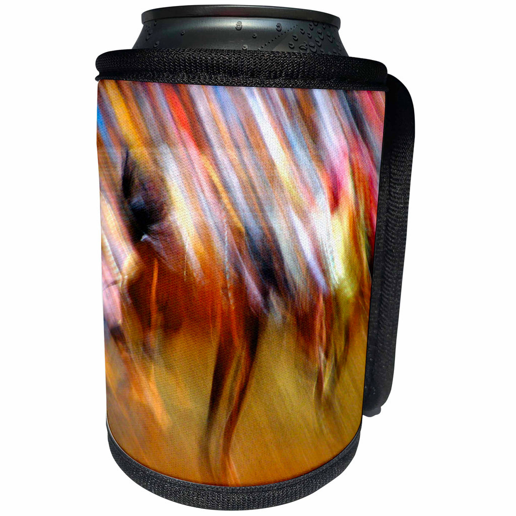 3dRose Cassie Peters Abstract - Rodeo Abstract Photography Bucking Horse - Can Cooler Bottle Wrap (cc_291756)