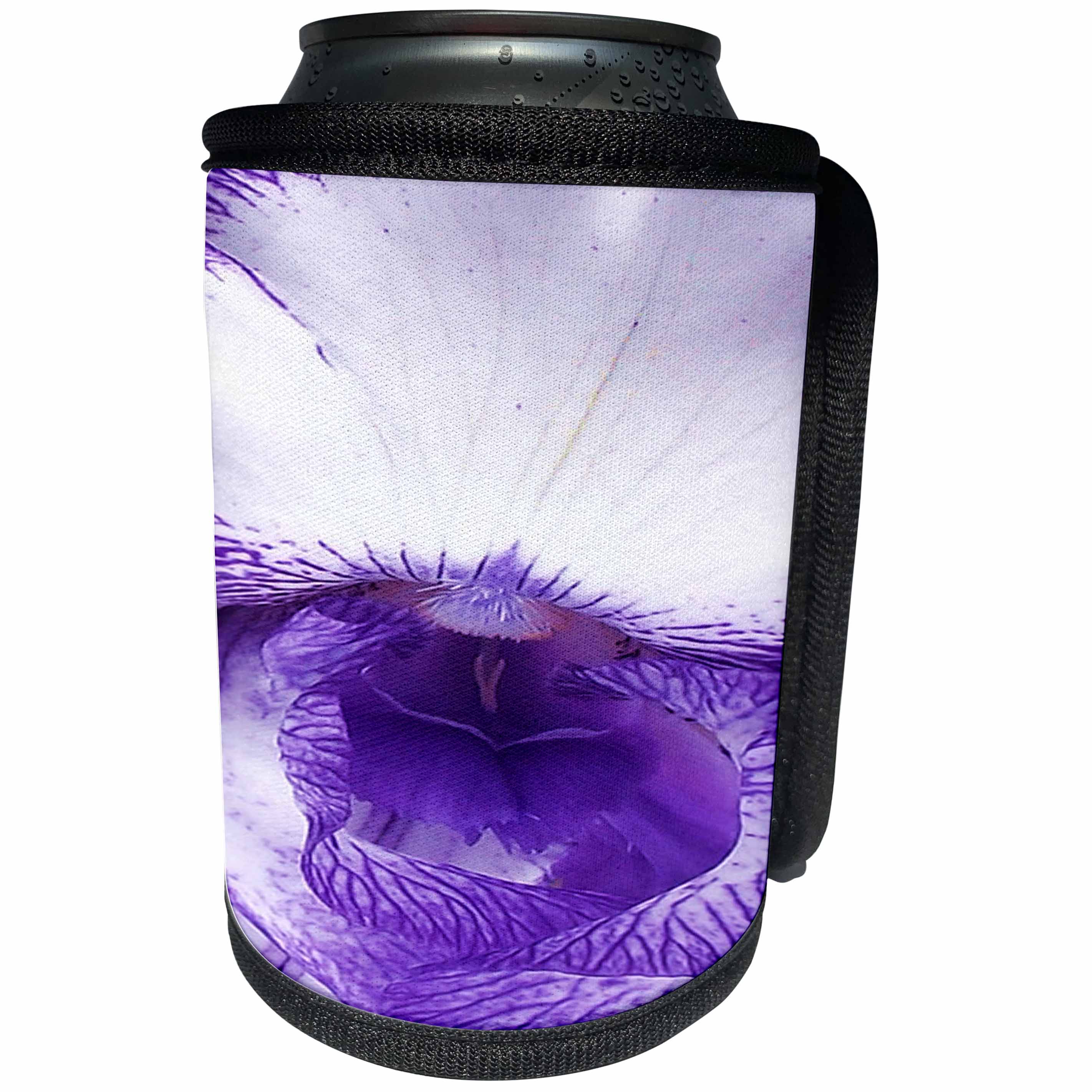 3dRose Yves Creations Florals and Bouquets - Extreme Purple and White Iris - Can Cooler Bottle Wrap (cc_29176)