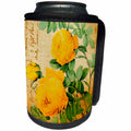 3dRose Cassie Peters Florals - Vintage Yellow Roses - Can Cooler Bottle Wrap (cc_291761)
