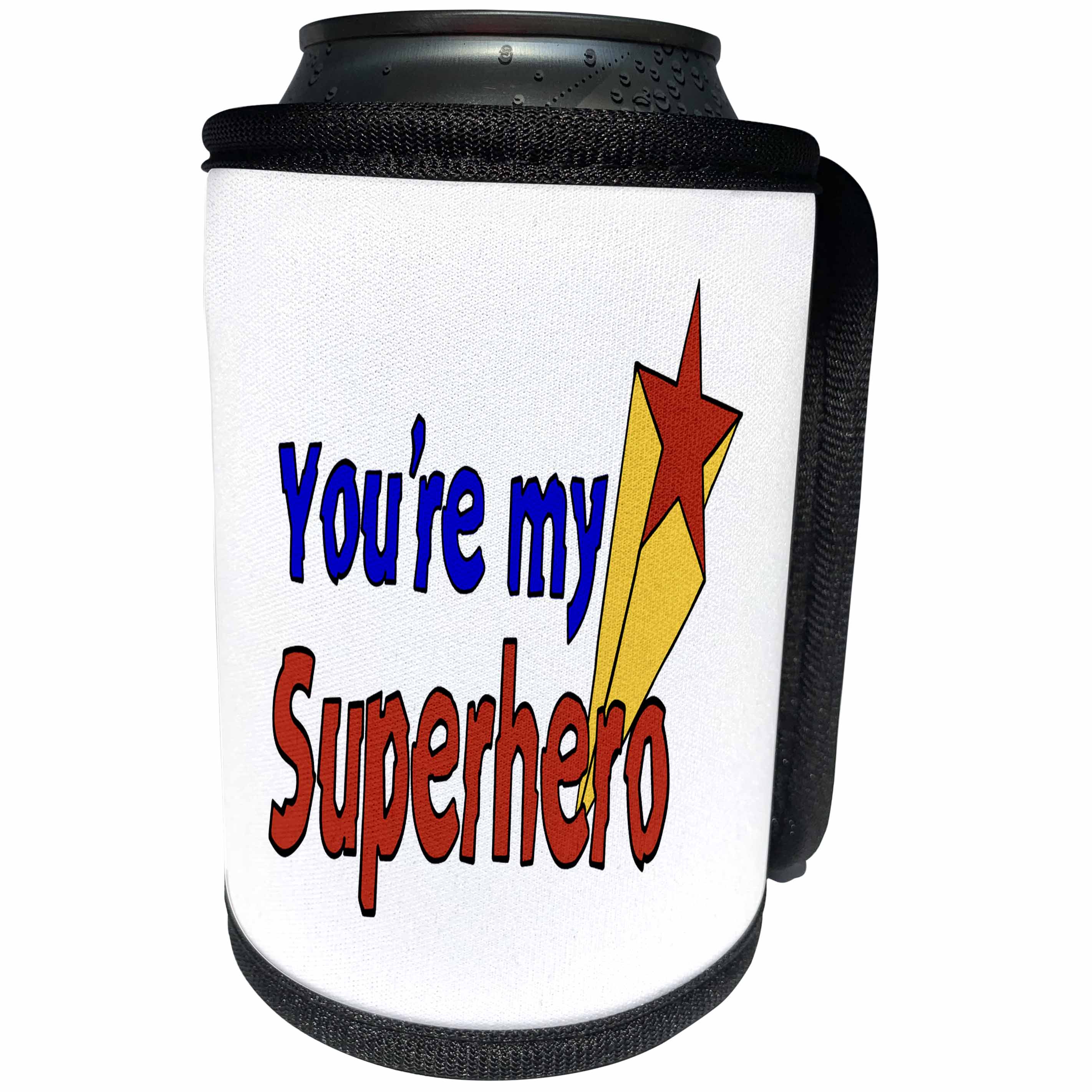 3dRose AmansMall Funny Quotes - You Are My Superhero, Funny Typography, 3drsmm - Can Cooler Bottle Wrap (cc_291772)