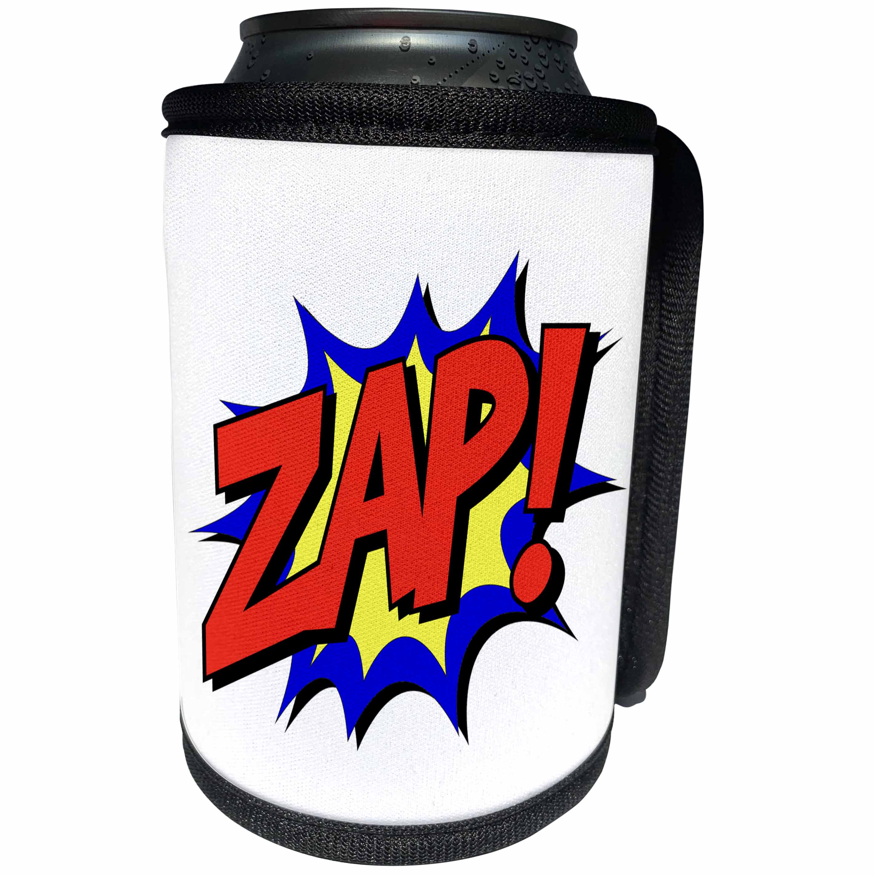 3dRose AmansMall Funny Quotes - Zap Superhero, Lighting Fast Energy, Comical Word, 3drsmm - Can Cooler Bottle Wrap (cc_291775)