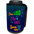 3dRose AMansMall Inspirational Typography - Cheer Loud Shine Bright Sparkle More, Diamond, Stars, 3drsmm - Can Cooler Bottle Wrap (cc_291783)