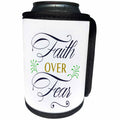 3dRose AMansMall Inspirational Typography - Faith Over Fear Religionist Quote, Typography, 3drsmm - Can Cooler Bottle Wrap (cc_291789)