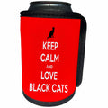 3dRose AMansMall Animal Typography - Keep Calm and Love Black Cats, Cat Lover Typography, 3drsmm - Can Cooler Bottle Wrap (cc_291798)