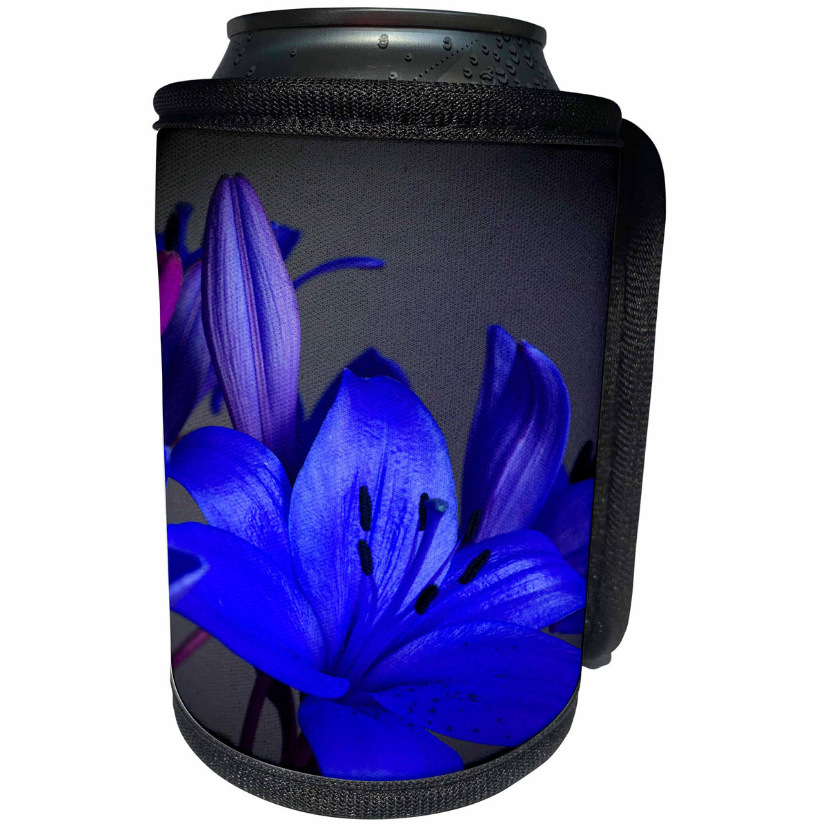 3dRose Yves Creations Lilies Prints - Gorgeous Blue Lily - Can Cooler Bottle Wrap (cc_29181)