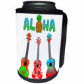 3dRose MacDonald Creative Studios - Hawaii - Hawaiian Aloha with three island style ukuleles for any music lover. - Can Cooler Bottle Wrap (cc_291820)