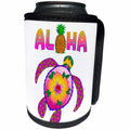 3dRose MacDonald Creative Studios - Hawaii - Aloha from Hawaii with a Honu, a tropical seaturtle art design. - Can Cooler Bottle Wrap (cc_291832)