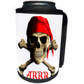 3dRose MacDonald Creative Studios – Pirates - A classic Jolly Roger pirate skull and pirate saying, ARRR. - Can Cooler Bottle Wrap (cc_291839)