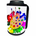 3dRose Macdonald Creative Studios – Artist - A Fun and Colorful Art Art Palette and Brushes for Any Artist. - Can Cooler Bottle Wrap (cc_291841)