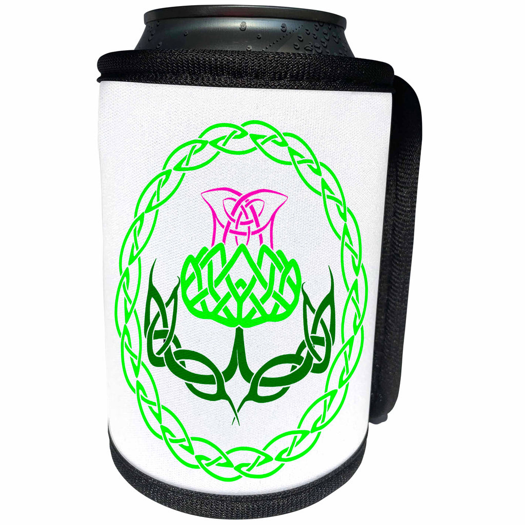 3dRose MacDonald Creative Studios – Celtic - A celtic knot design of a thistle, the national flower of Scotland. - Can Cooler Bottle Wrap (cc_291860)