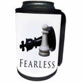 3dRose MacDonald Creative Studios – Chess - Fearless Chess pieces, a pawn taking down a queen, never show fear. - Can Cooler Bottle Wrap (cc_291861)